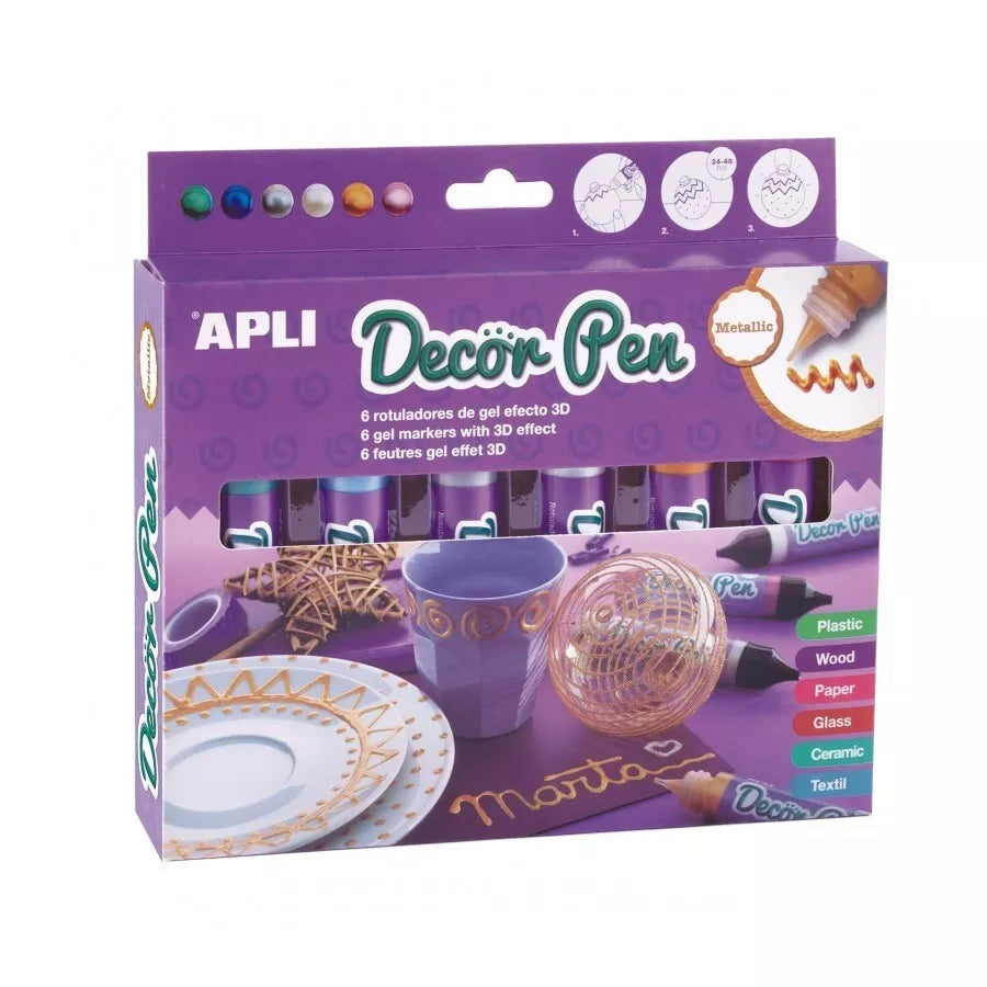 Apli Kids dekoravimo rašikliai Metallic (6 vnt.)