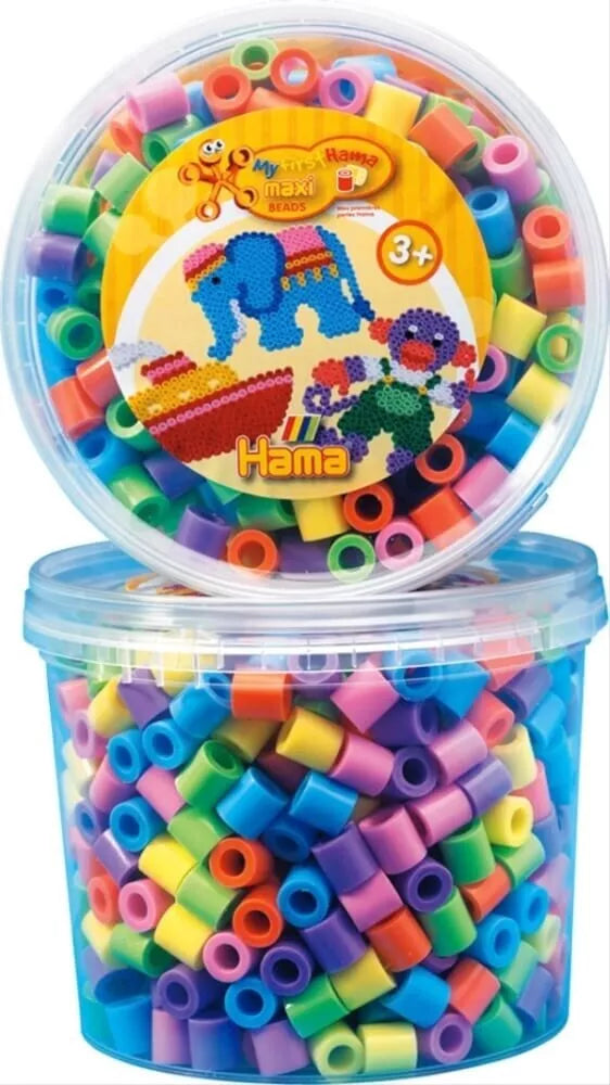 HAMA MAXI pastelinių spalvų karoliukų rinkinys dėžutėje
