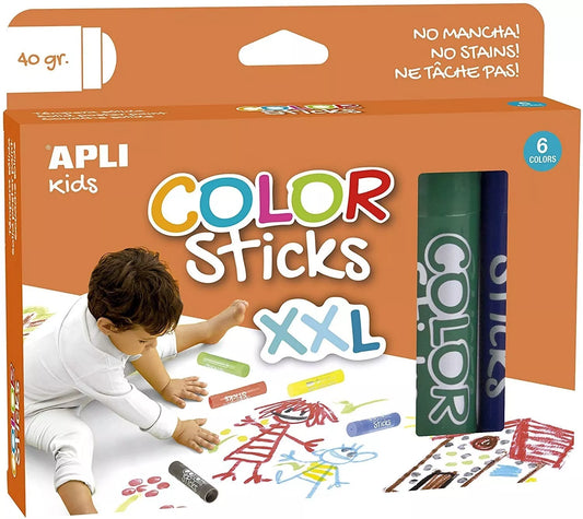 Apli Kids XXL dažų pastelės (6 spalvos)